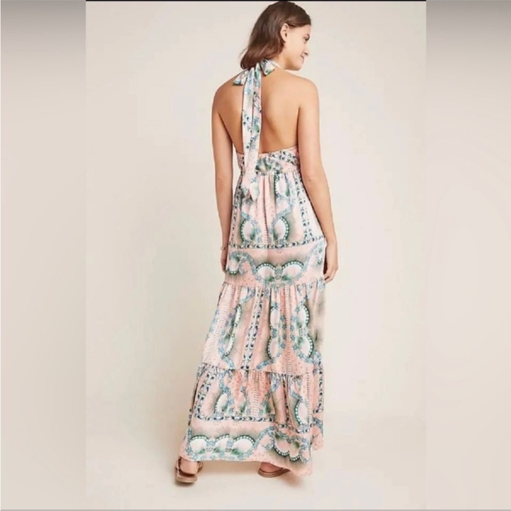 Atelier Nicole Miller for Anthro Maxi Halter Dress Size 12 - Picture 2 of 10